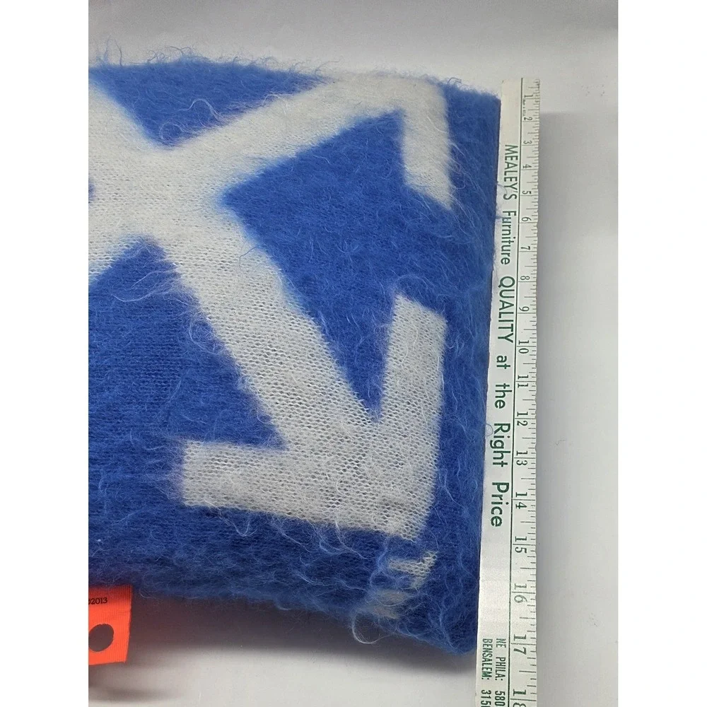Off White HOME Mohair Blue Pillow Arrow Graphic Made In Italy Virgil Abloh